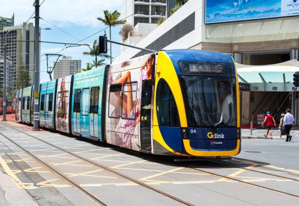 Gold,Coast,,Queensland,,Australia:,November,15th,,2023.,Tram,Approaching,Surfers